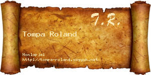 Tompa Roland névjegykártya